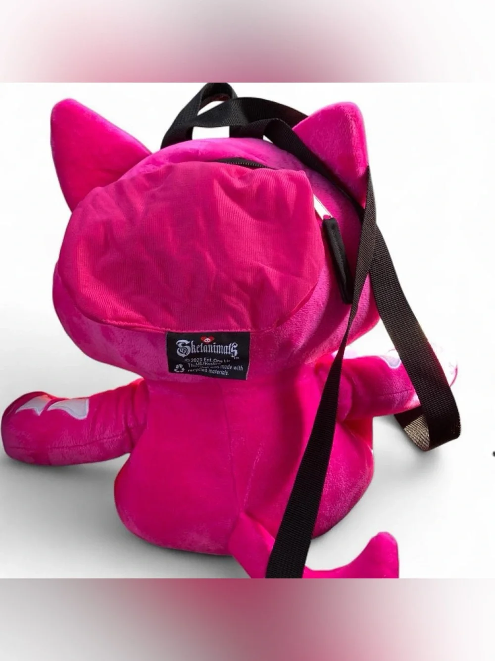 Skelanimals Pink Kit the Cat Plush Backpack